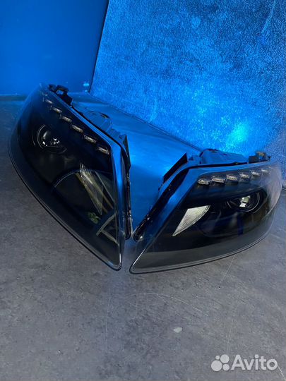 Яркие Bi LED фары Audi Q7 4L рестайлинг обмен