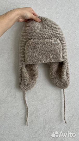 Шапка ушанка вязаная