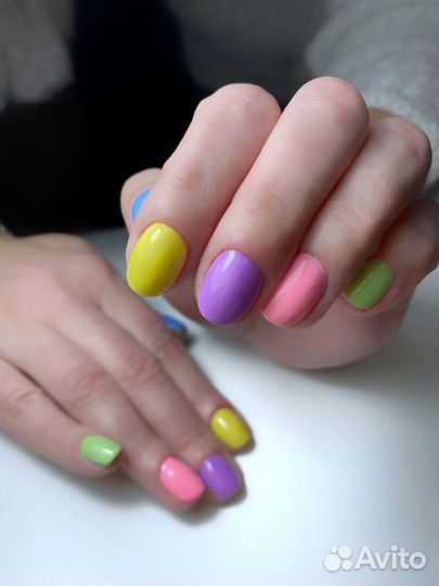 Маникюр гель-лак наращивание