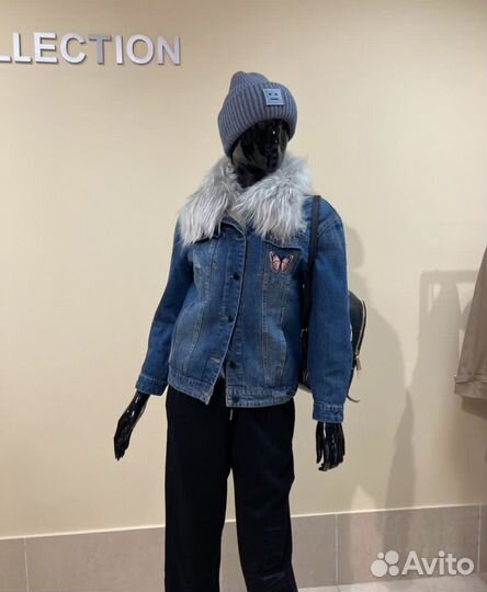 Парка джинсовая куртка с мехом