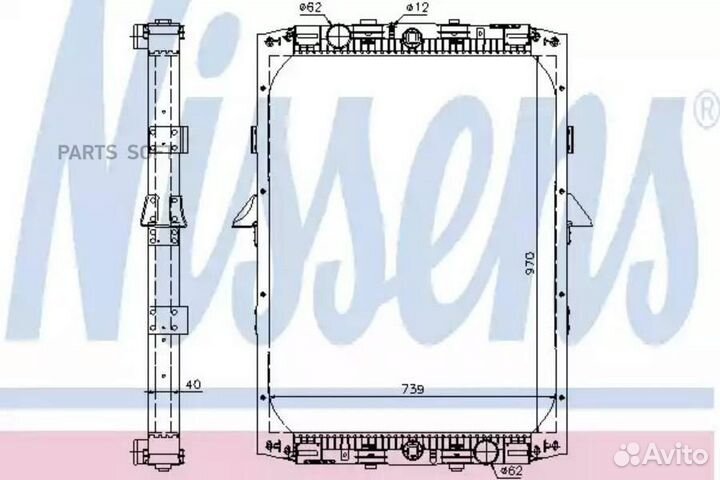 Радиатор охлаждения двс DAF F series (1987) 95.380