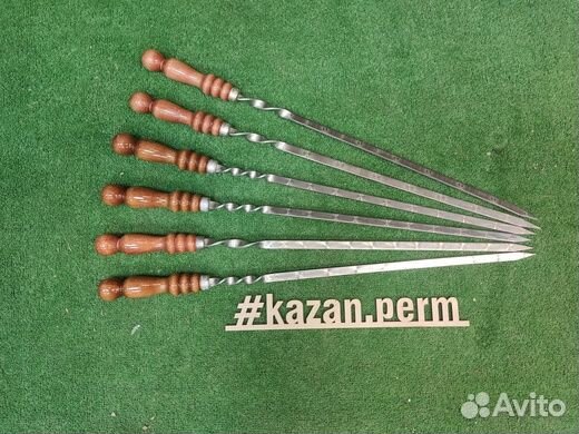 Шампуры 40 см с деревянной ручкой