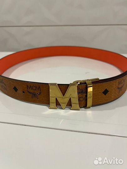 Ремень MCM classic logo leather Оригинал