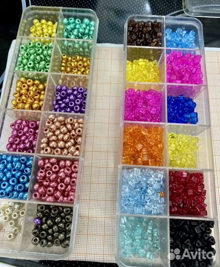 Разноцветные бусины, кристаллы Preciosa