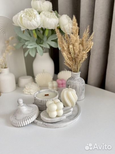 Подарочный набор свечи гипсовый декор