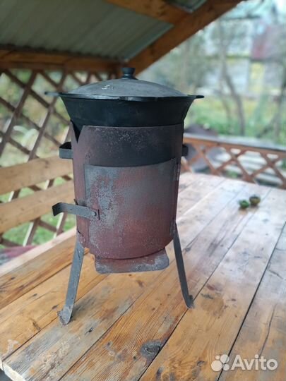 Казан чугунный 6 л с печкой