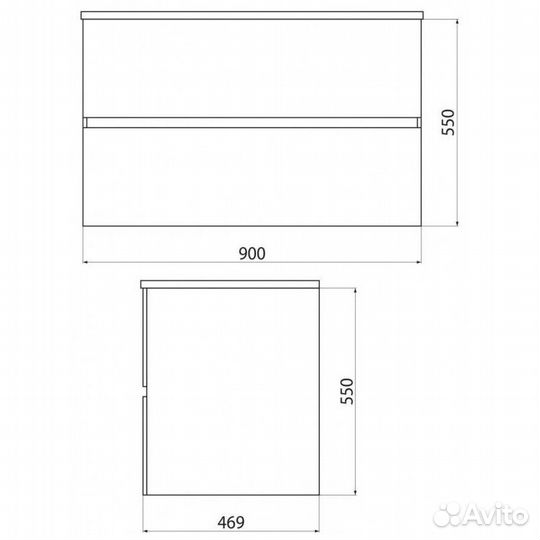 Тумба с LED подсветкой сапфир Art&Max Elegant 900