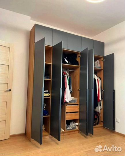 Шкаф серый 5-ти створчатый Лион шк-03 200 на 240см