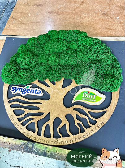 Древо со мхом в подарок с гравировкой