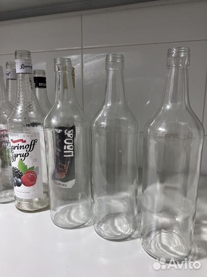 Бутылки стеклянные для декора