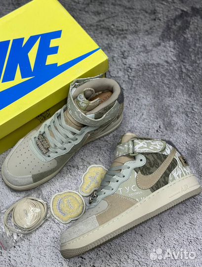 Кроссовки зимние nike AIR force 1 кактус джек