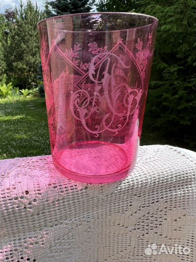 Рубиновый антикварный стакан 1891 год