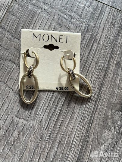 Monet, винтаж, серьги овал