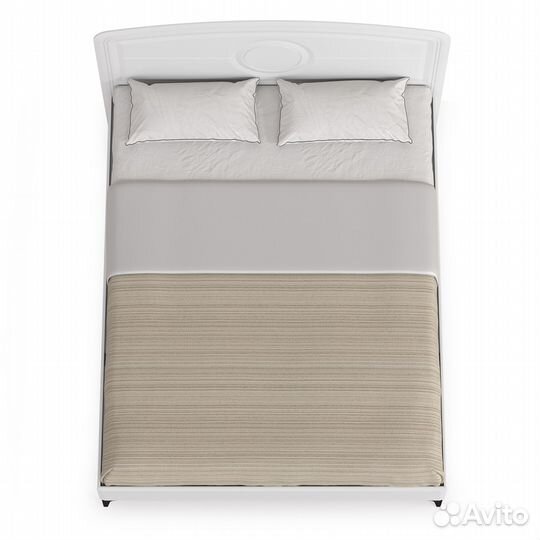 Двуспальная кровать Валенсия 1600 с ортопедическим основанием, цвет белый шагрень