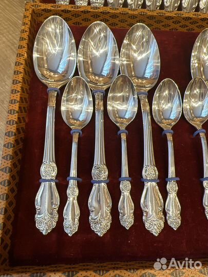 Набор столовых приборов мельхиор Серебряная Роза