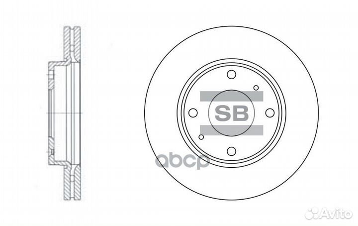 Диск тормозной, передний SD1016 Sangsin brake