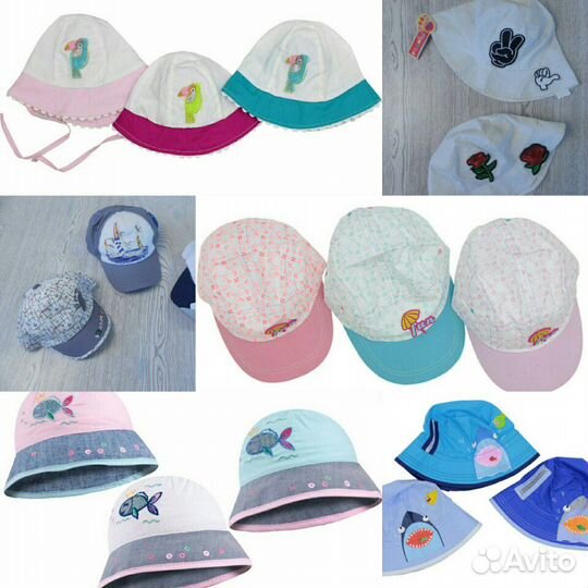 Летние головные уборы, панамки, кепки в наличии