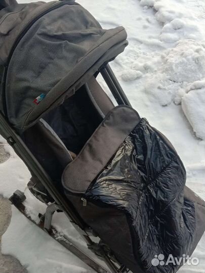 Детские санки коляска с большими колесами