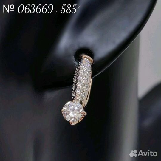 Серьги золото 585 проба № 063669