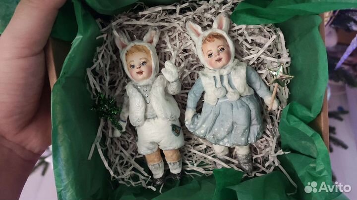 Ватные елочные игрушки