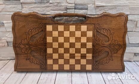 Нарды из дерева Лев оскал