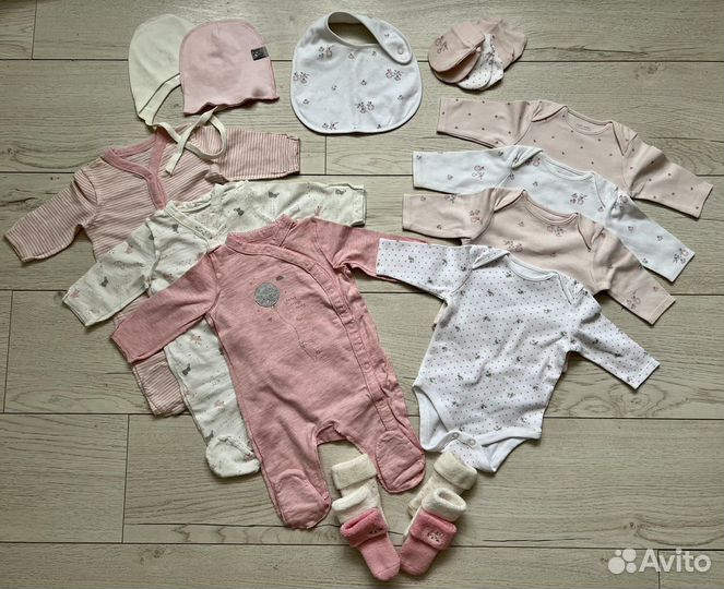 Пакет вещей на девочку Mothercare, Next 0-3 мес