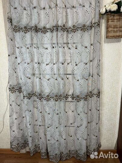 Тюль органза с вышивкой новая