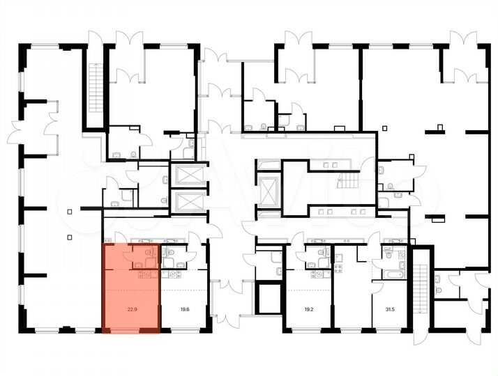 Квартира-студия, 22,9 м², 1/24 эт.