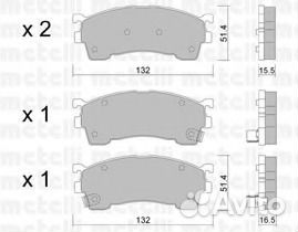 Комплект тормозных колодок дисковых metelli 22-022