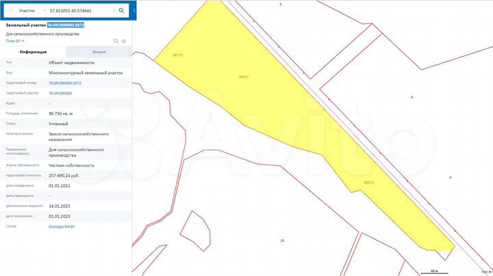 Участок 9,07 га (СНТ, ДНП)