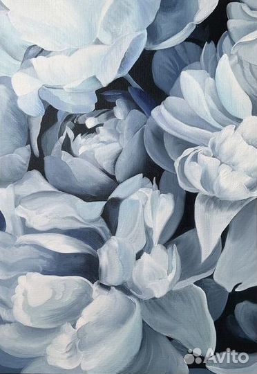 Интерьерная картина маслом цветы