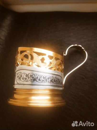 Серебряный подстаканник в коробке Кубачи СССР