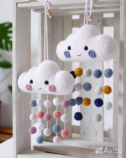 Облачко - подвеска в детскую кроватку или коляску