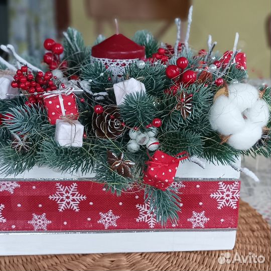 Новогодняя композиция,подсвечник 