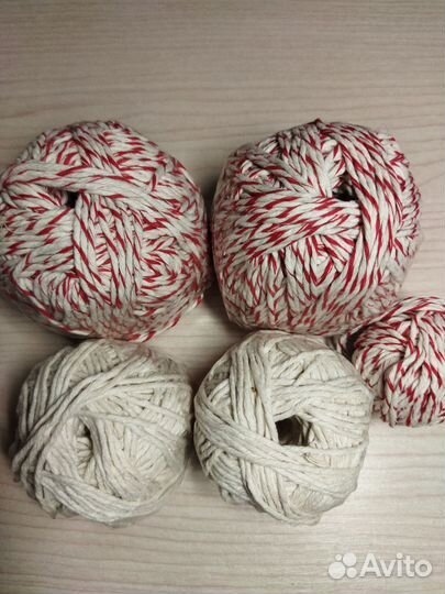 Шпагат хлопковый цветной набором и мотком