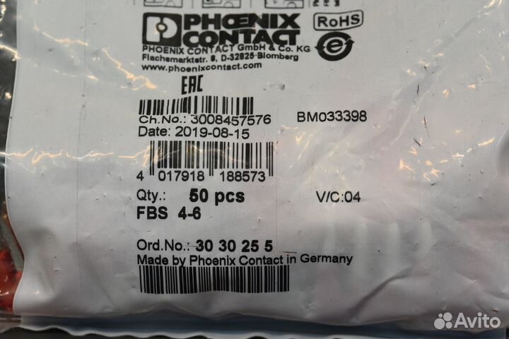 Phoenix contact 3030255 FBS 4-6 новый, 760 шт