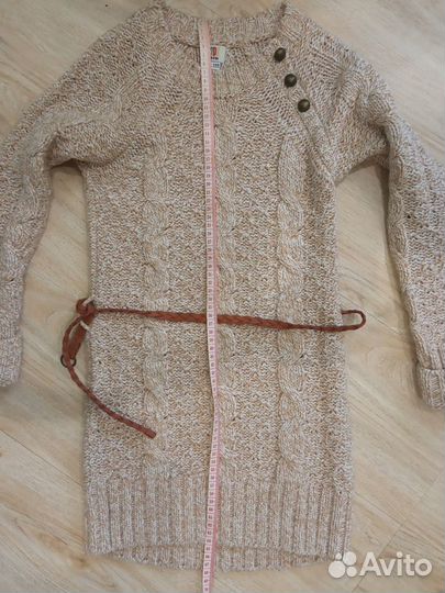 Платье-свитер вязаное трикотажное для девочки