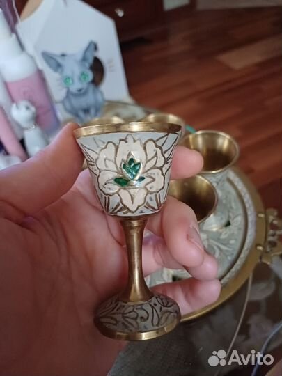 Набор рюмок латунь