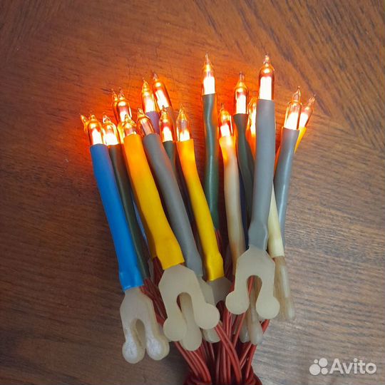 Новогодняя гирлянда СССР свечки