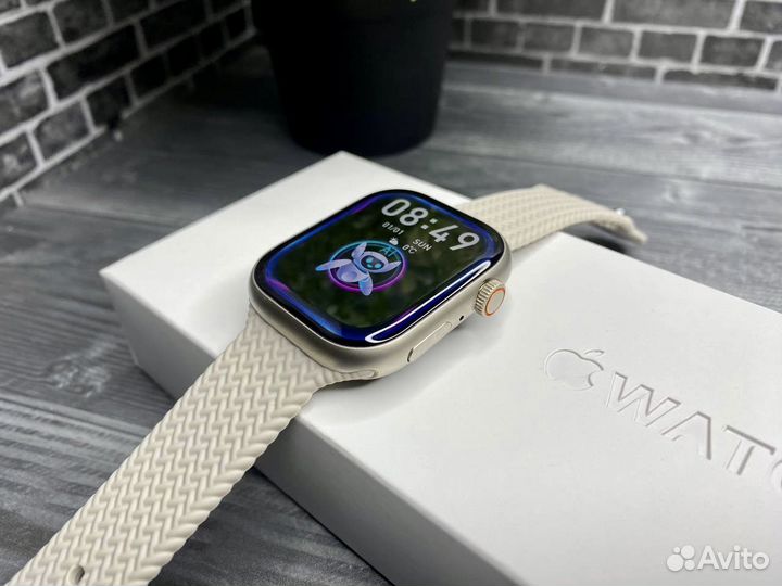 Apple Watch 9 45 мм+ серебристый ремешок