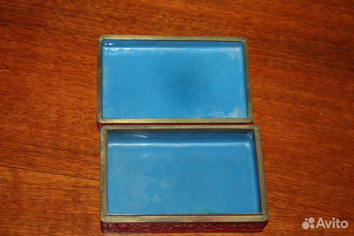 Шкатулка Китай 1950 -е гг. Киноварь.Эмаль