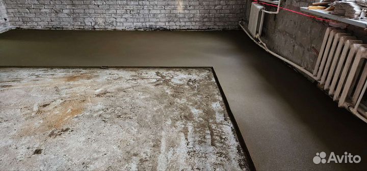 Стяжка механизированная пола, полусухая стяжка