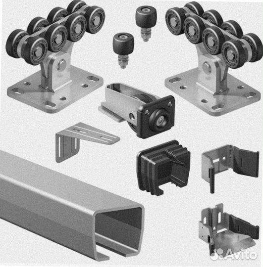 Комплект для откатных ворот. Не оцинк шиной 450 кг