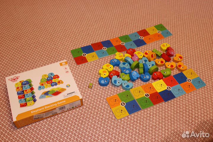 Деревянная игра Башня (Дженга) Слоники Tooky Toy