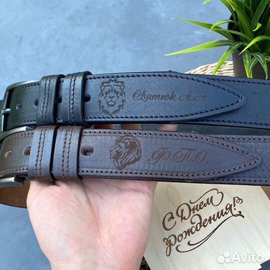 Мужской ремень с гравировкой