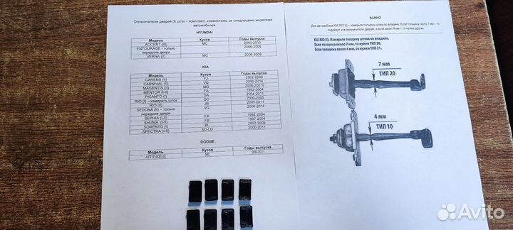 Ремкомплект - ограничитель дверей