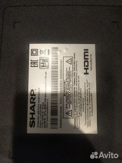 Разбитый телевизор sharp lc-40ug7252e