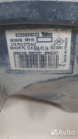 Фара передняя правая Renault Kangoo