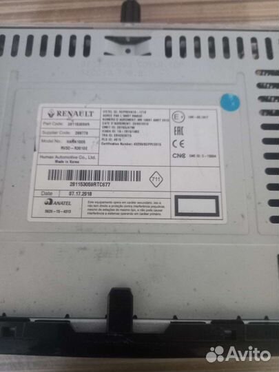 Штатная магнитола Рено Дастер