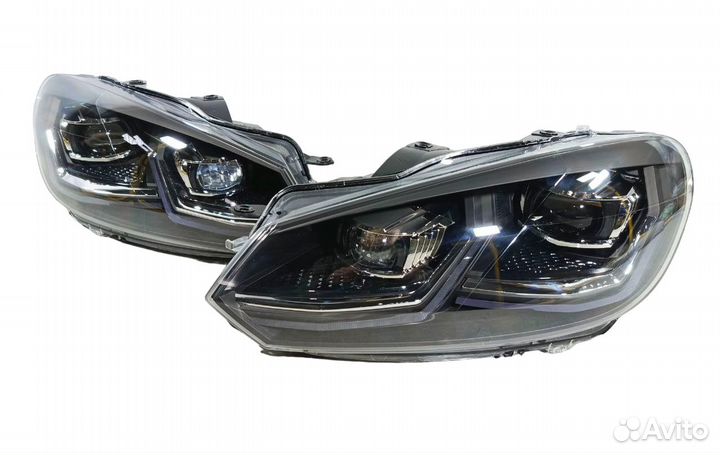 Golf 6 08-12 комплект фар LED вид как у Golf 7 рестайл